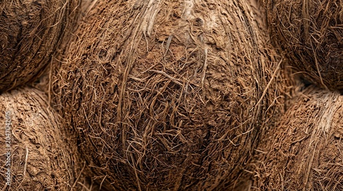 Close-up of Rough Brown Textured Tree Bark with Natural Fibers for Nature and Forestry Themes
