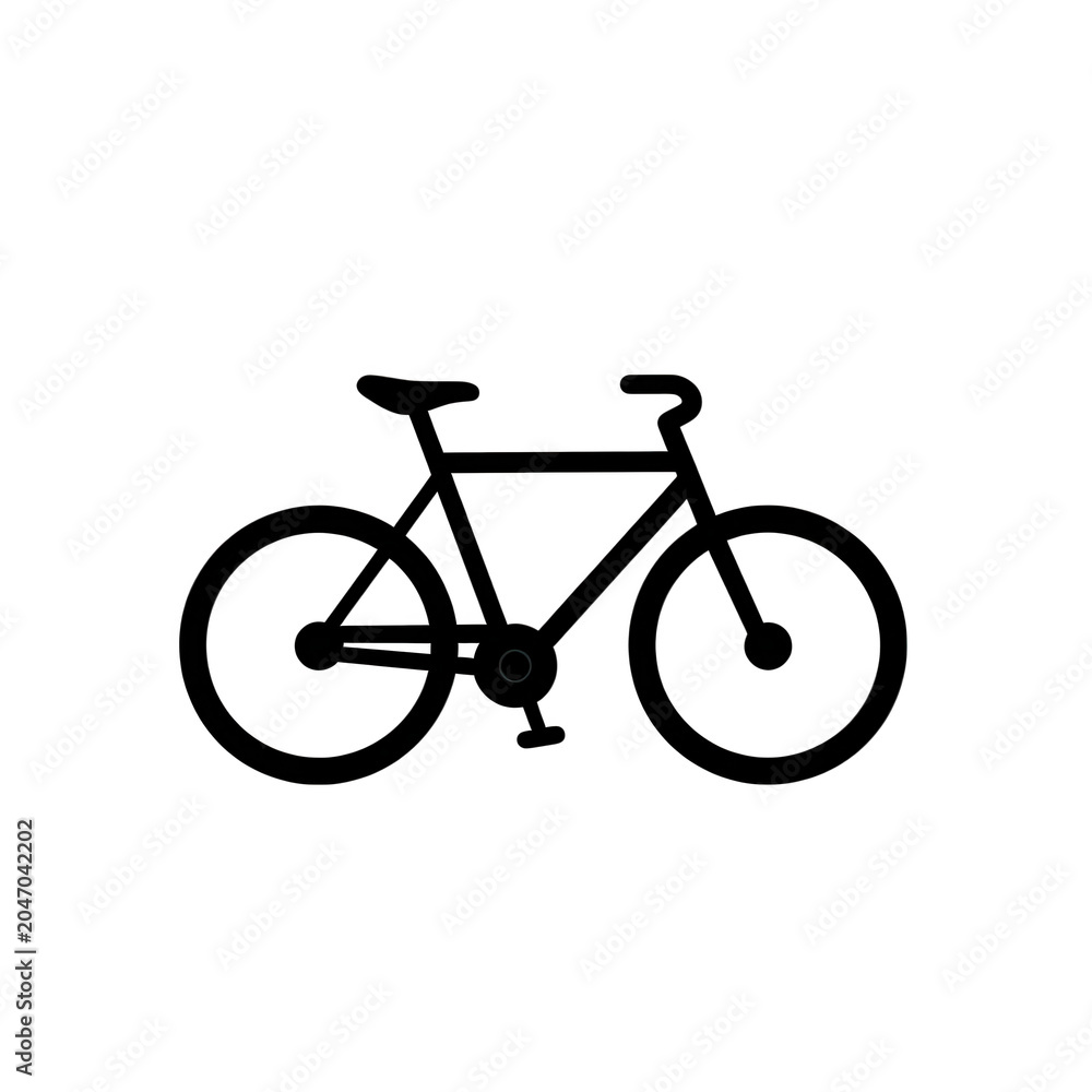 Obraz premium White Line Bicycle Outline Isolated on Transparent Background