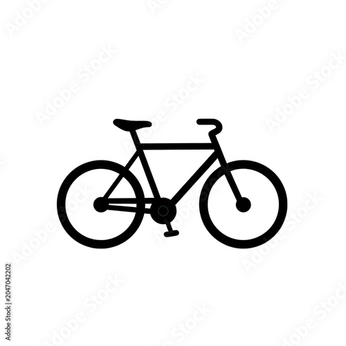 White Line Bicycle Outline Isolated on Transparent Background