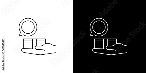 Schilderij op canvas Single icon of urgent financial alert, important payment reminder, or significant monetary transaction warning concept