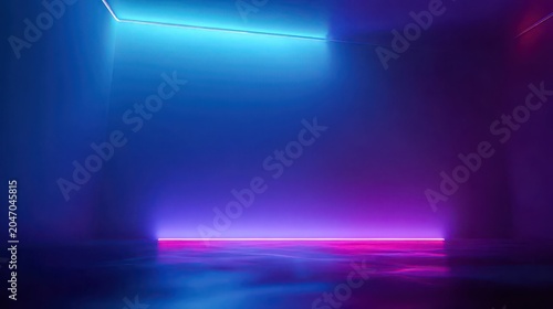 Neon Light Background with a Futuristic Atmosphere and Glow Effects