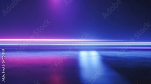Colorful Neon Light Trails on Dark Background for Modern Aesthetic