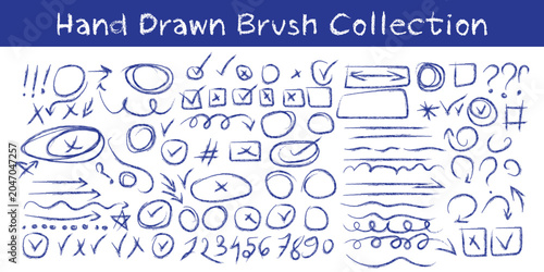 Konstfotografi Red Hand drawn brush collection