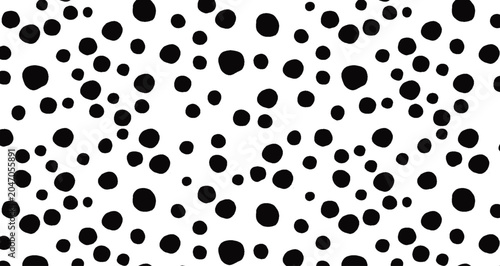 Schilderij op canvas Black and White Polka Dot Pattern for Design Projects.