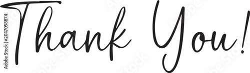 Schilderij op canvas Elegant thank you message in black cursive script