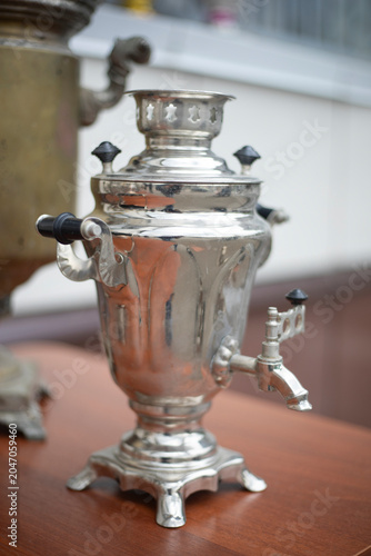 A Russian tea kettle. A traditional Russian appliance for boiling water