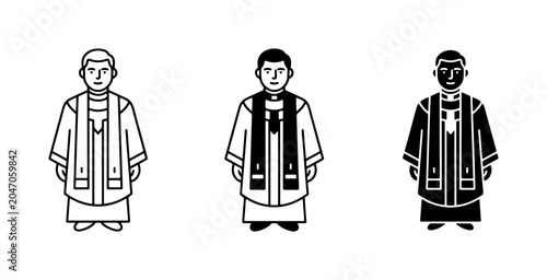 Canvas-taulu Clergy Vestments Icons, Religious Attire Symbols, Catholic Priest Robes, Christi