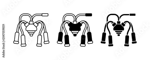 Foto Milking Cluster Icons, Dairy Farm Equipment, Livestock Technology, Agricultural