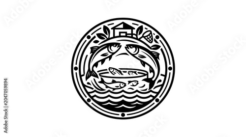 Fotografie Black and white seal stamp design.