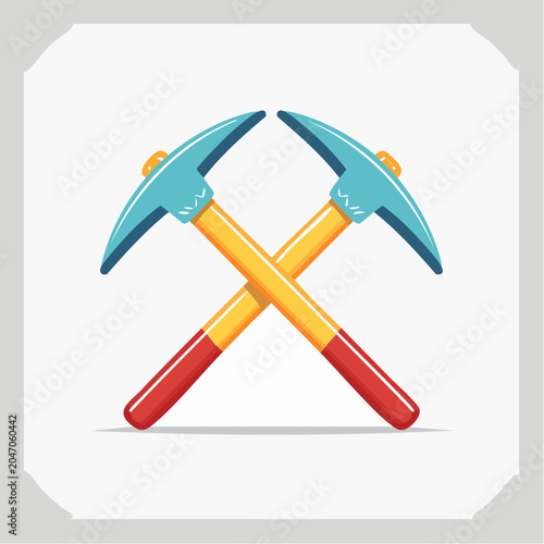 Two crossed pickaxes illustration