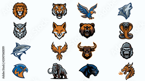 Photography Collection of animal heads and icons.