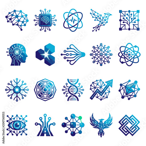 Foto Collection of various abstract symbols.