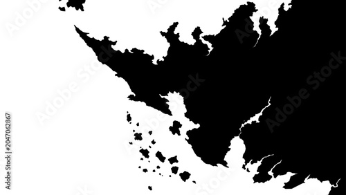 Quadro su tela Fictional continent coastline map silhouette vector