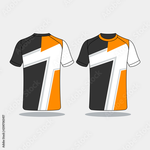 sports t-shirt with modern colored stripes Vector design