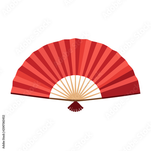 Red folding fan icon