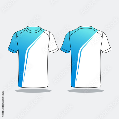 Sports t-shirt with simple blue striped design vector