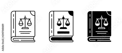 Bild auf Leinwand Law Book Icons, Legal Justice Scales, Justice Symbol Vector Set