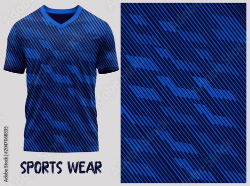 Картината върху платно france blue jersey, Abstract Blue Sports Jersey Design Template, Modern Athletic
