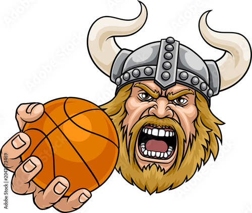 A Viking man holding Basket...