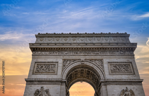 Fotografie The Arc de Triomphe in Paris is one of the most famous monuments in the French capital
