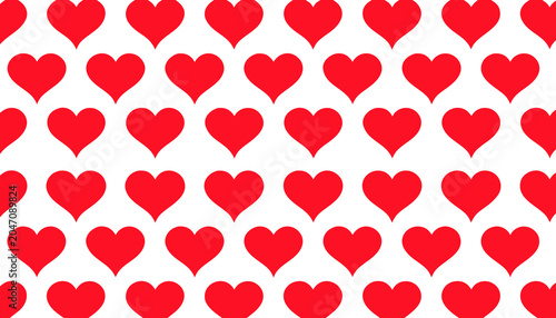 

Seamless vector pattern with romantic red and pink hearts shapes for Valentine's Day wallpaper decoration