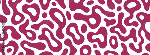 wobbly pattern with abstract organic shapes in magenta color isolated on white background