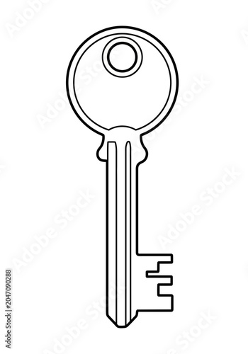 Simple black and white key illustration