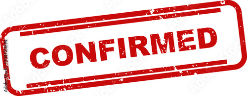 Red confirmed stamp seal on white background