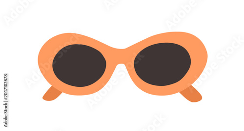 Fashion sunglasses with thick frame. Stylish retro summer accessory. Women su...