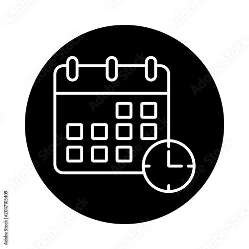 Schedule Calendar Planner, Digital Calendar Organizer, Daily Schedule Management, Time Planning Calendar, Event Scheduling System, icon, vector