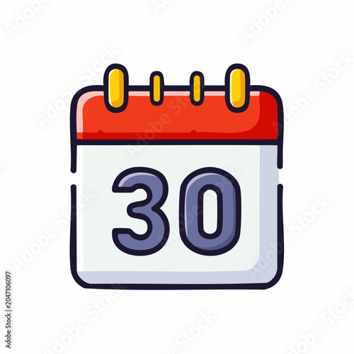 Calendar Icon with Number 30