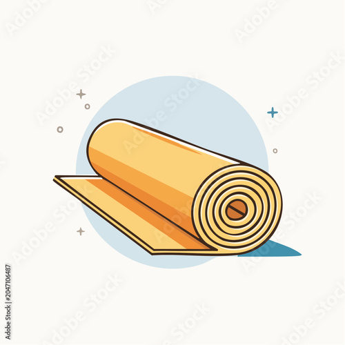 Rolled Yoga Mat Illustration