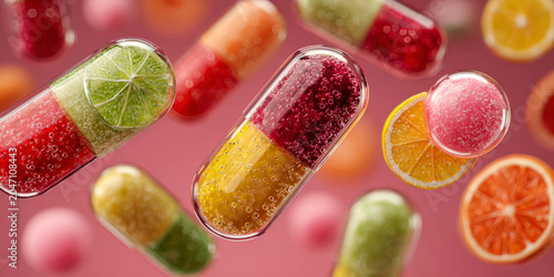 Fruity Vitamin Capsules with Citrus