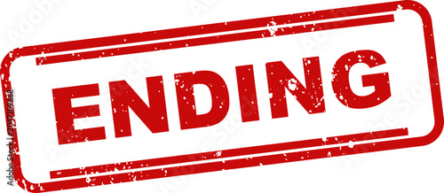 Quadro su tela Red rubber stamp with the word 'ending' isolated on a white background business