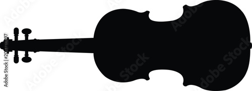 Foto Black silhouette of a violin on a white background instrument