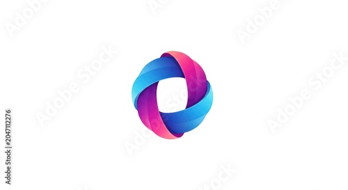 Abstract circular logo with pink and blue gradients