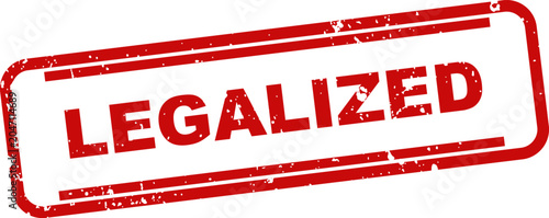 Tableau sur toile Legalized stamp rubber seal illustration red ink on white background official ap