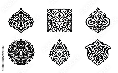 Photos Ornate Islamic Patterns, Decorative Arabesque Motifs, Traditional Arabic Design