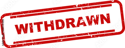 Принти на полотні Withdrawn stamp rubber seal isolated on white background red ink rectangular sha