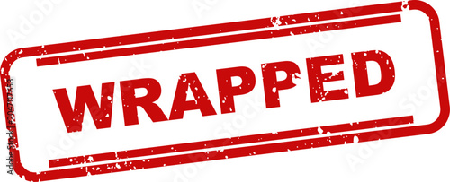 Картината върху платно Red 'wrapped' stamp illustration on white background gift giving holiday season