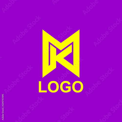 LETTER M MK KM K LOGO VECTOR