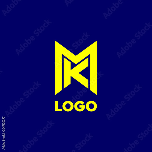 LETTER M MK KM K LOGO VECTOR