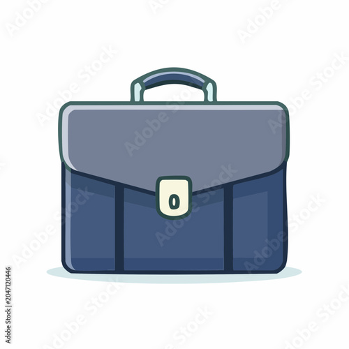 Flat design illustration of a blue briefcase