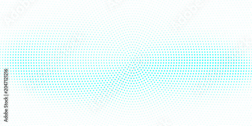 Black and white dotted halftone background.