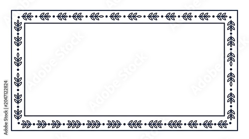 Ornate floral frame border with intricate vine and flower motifs