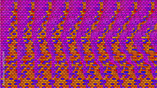 Canvas Print Magic Eye stereogram with a hidden bat in vibrant colors