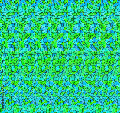 Obraz na płótnie Magical witch's broom hidden in a green and blue magic eye stereogram optical il