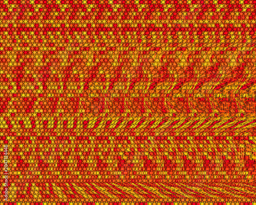 Fotografi Hidden Halloween Castle with Three Columns in Magic Eye Stereogram Optical Illus