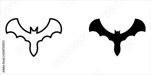 bat icon, vector graphic illustration