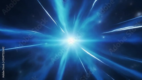Sci-Fi Blue Light Speed Hyperspace Warp Jump Abstract Animation